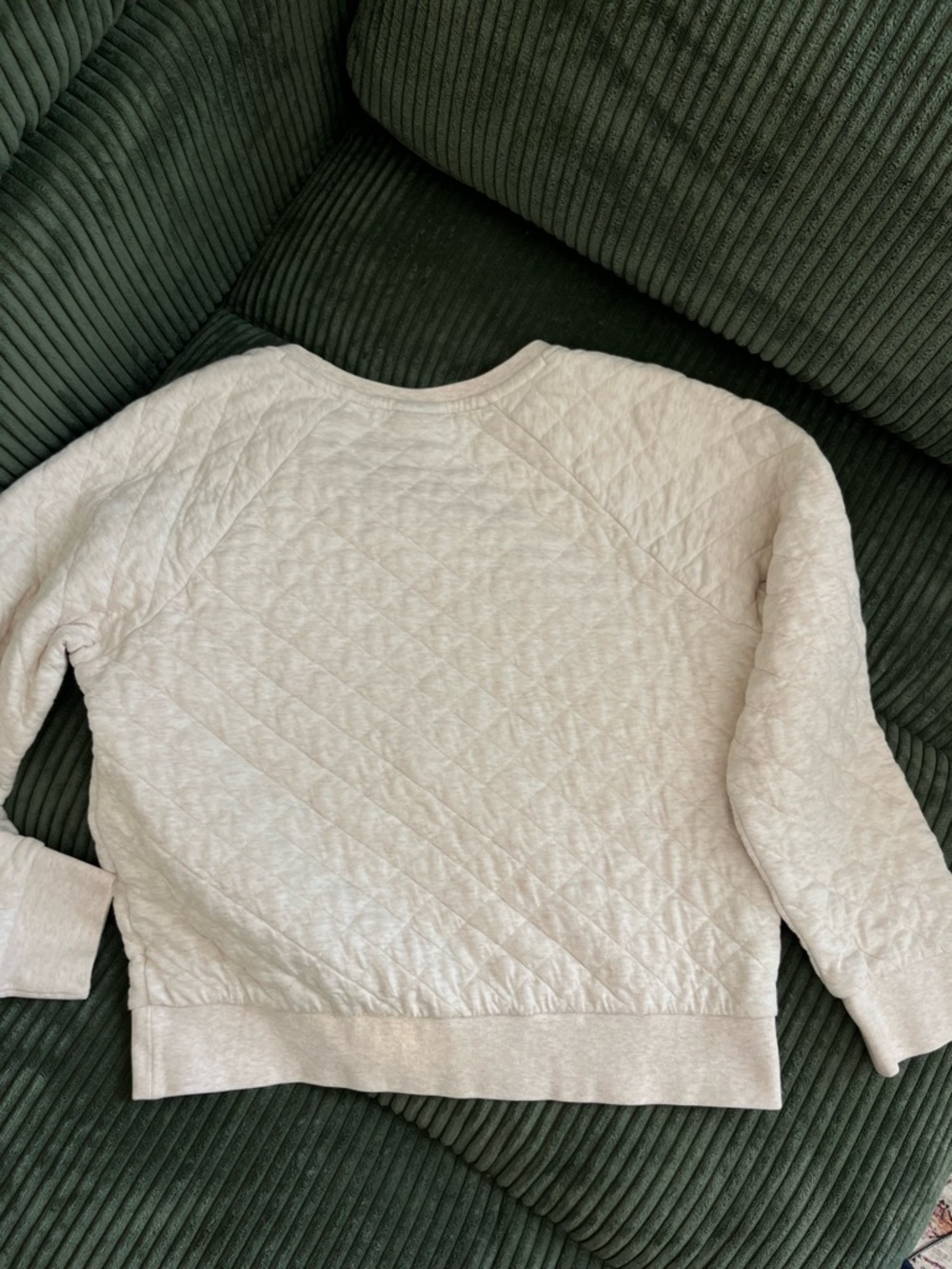 Patagonia Cream Organic Cotton Quilted Crew Sweatshirt M Medium - Picture 2 of 7